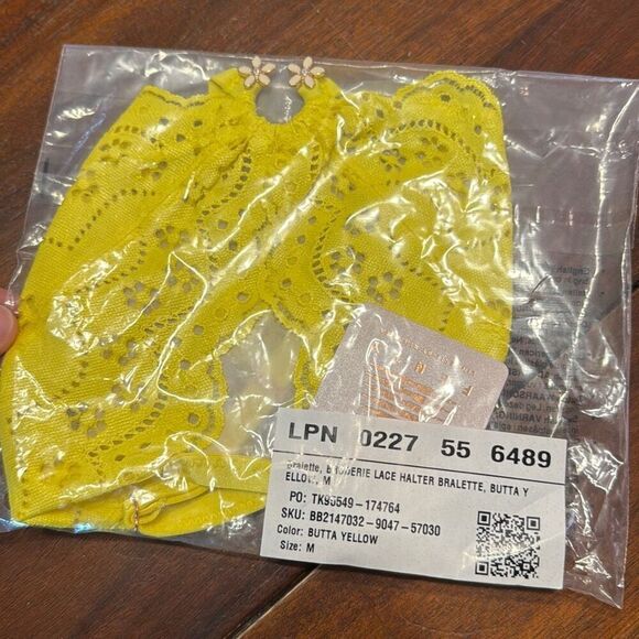 Savage X Fenty Bombshell Broderie Halter Yellow Women’s Medium - Picture 3 of 5